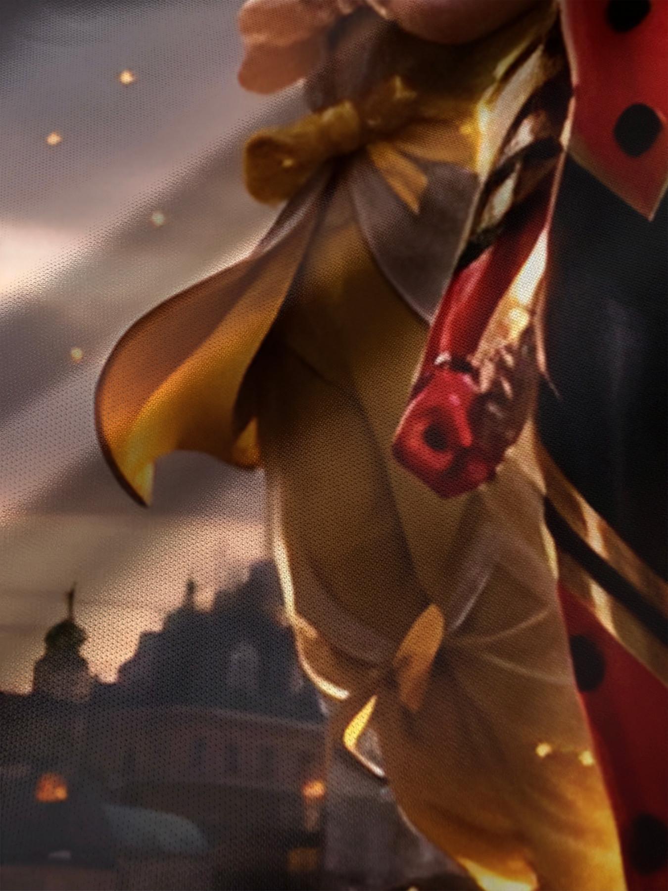 Girls' 3D Short Sleeve Dress, Miraculous Ladybug Full Print, Perfect for Parties, Festive Gifts, Birthday Presents, Casual Style