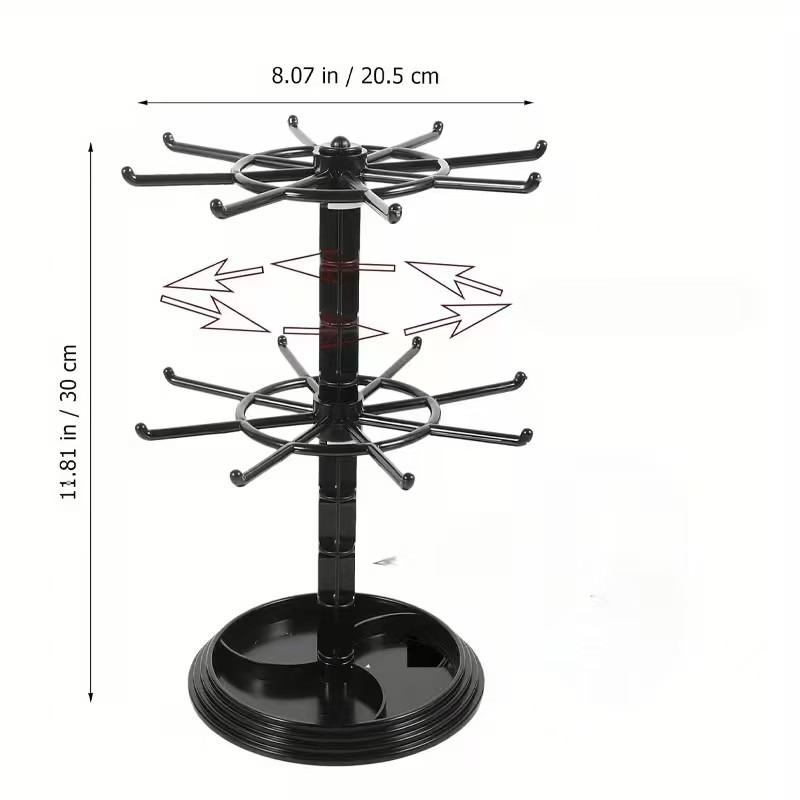 Rotating Jewelry Rack, Necklace Bracelet Hanging Organizer, Multi-Use Earring Keychain Display Stand, Ideal for Vanity and Counter Use