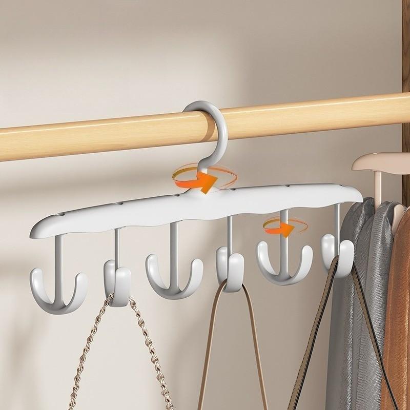 Space-Saving 12-Hook Rotating Clothes Hanger Organizer, Perfect for Hanging Belts, Underwear, Tank Tops, Dresses, Portable Storage Box for Dorms and Home