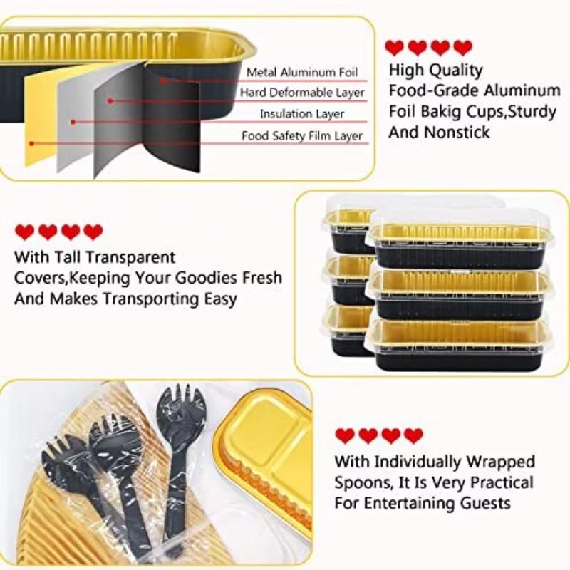 30pcs Aluminum Baking Cup Set, Creative Multi-Functional Sweet Treat Box, Ideal for Cake, Bread, Sushi, Cheese, Kitchen, Party, Holiday