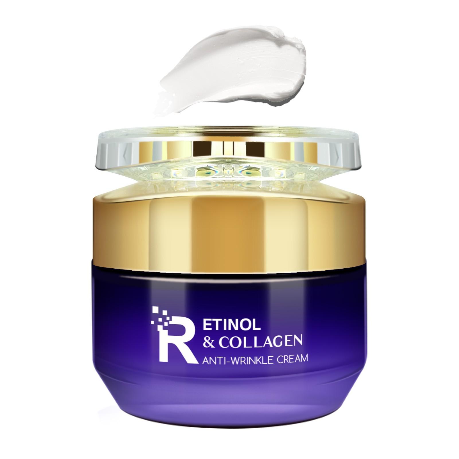 Retinol Face Cream, Anti-Wrinkle Collagen Moisturizer, Rich in Ceramides and Vitamin E, Deeply Nourishes and Hydrates, Fights Fine Lines