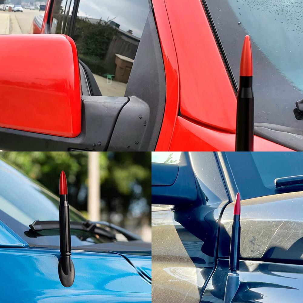 OXILAM BLACK Silver BULLET ANTENNA 14cm Radio AM FM Universal Fit For Car Boat ATV RV