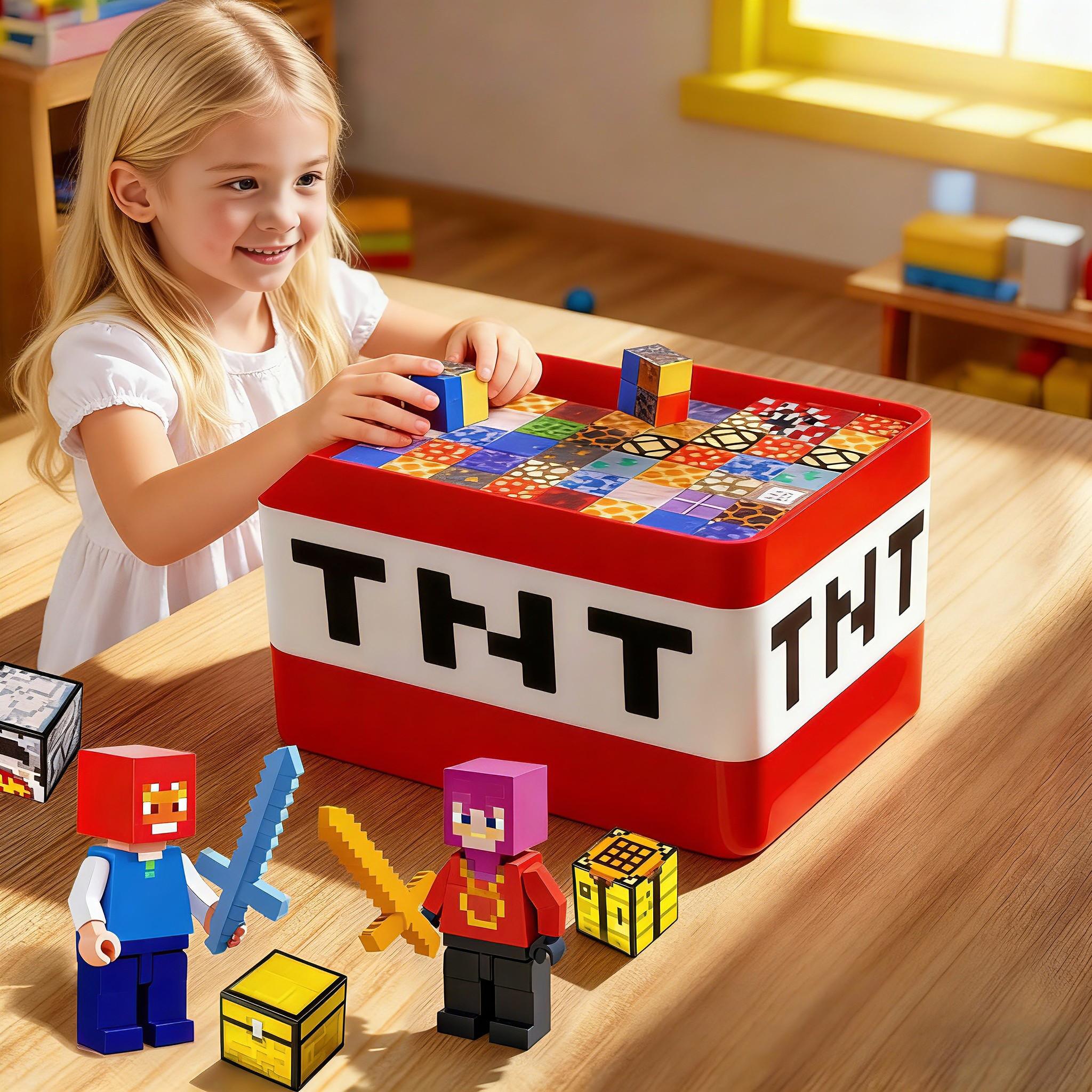 Tnt Storage Box Set, Magnetic Blocks Building Kit, Stem Montessori Teaching Toy, Suitable for Kids Aged 4-8 & 9-14, Birthday Gift