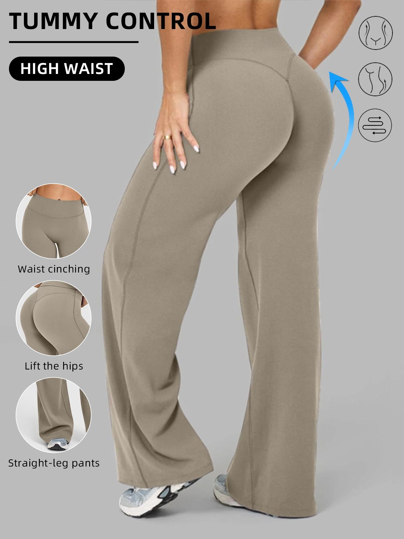 Women's High Waisted Elastic Wide Leg Pants, Loose Straight Fit, Perfect for Yoga and Pilates, Comfortable Daily Wear, Breathable Sporty Bottoms