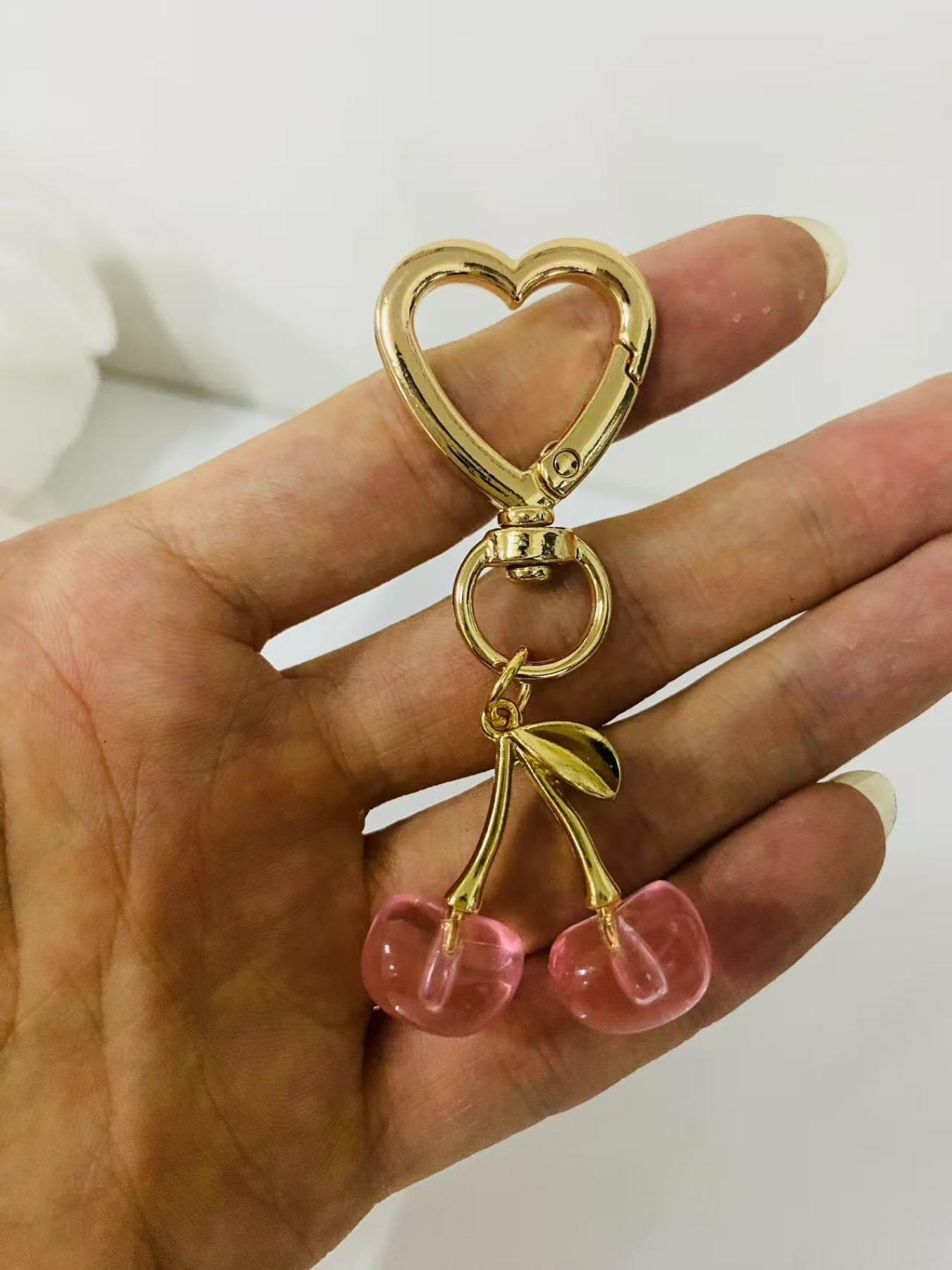 A fashionable and cute cherry pendant, bag pendant, suitable for daily wear, and also a surprising and exquisite small gift, Heart Design Charm
