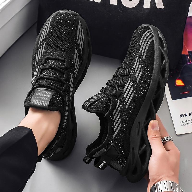 Men's Running Shoes, Breathable Flyknit Mesh, Durable Anti-Slip, Shock Absorption, Casual Low Top, Comfortable Fashion, Outdoor Activities