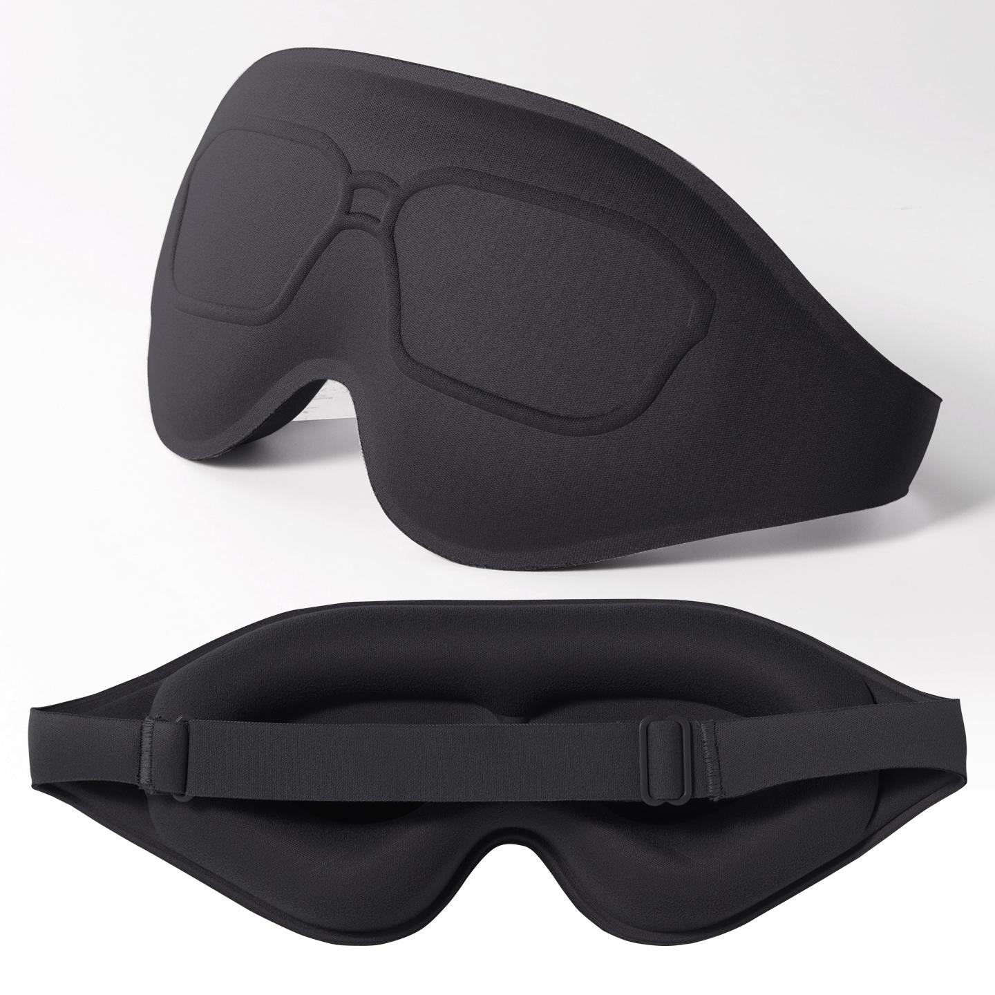 Upgraded Side Sleeper Sleep Mask, Full 3D Cup Design Zero Pressure, Breathable Fabric, Ideal for Travel, Naps, Shift Work, Unisex