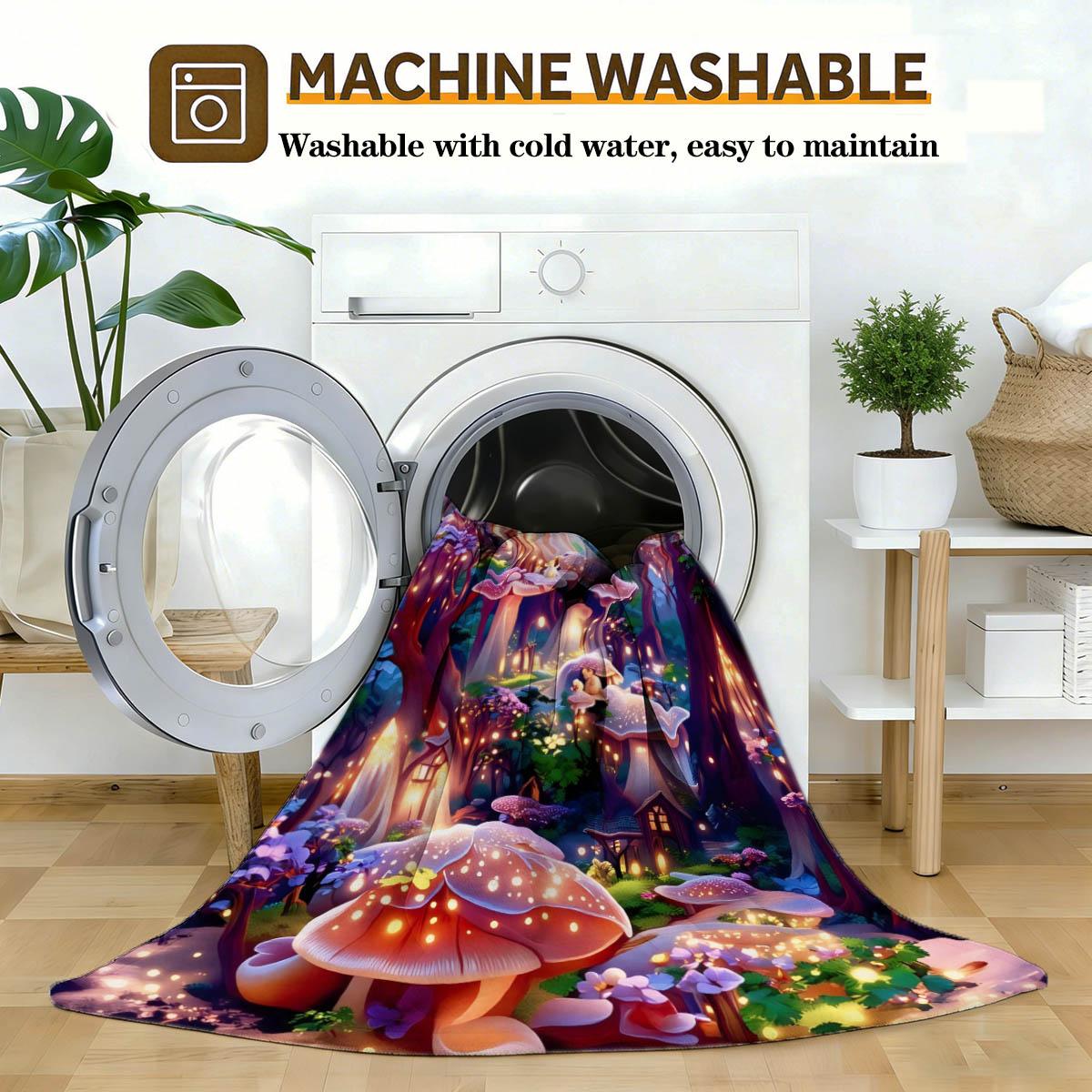 Dreamy Night Forest Print Blanket, Soft Flannel, Lightweight Warm, No Pilling, Living Room Bedroom Window Cover, Holiday Gift, Pet Blanket