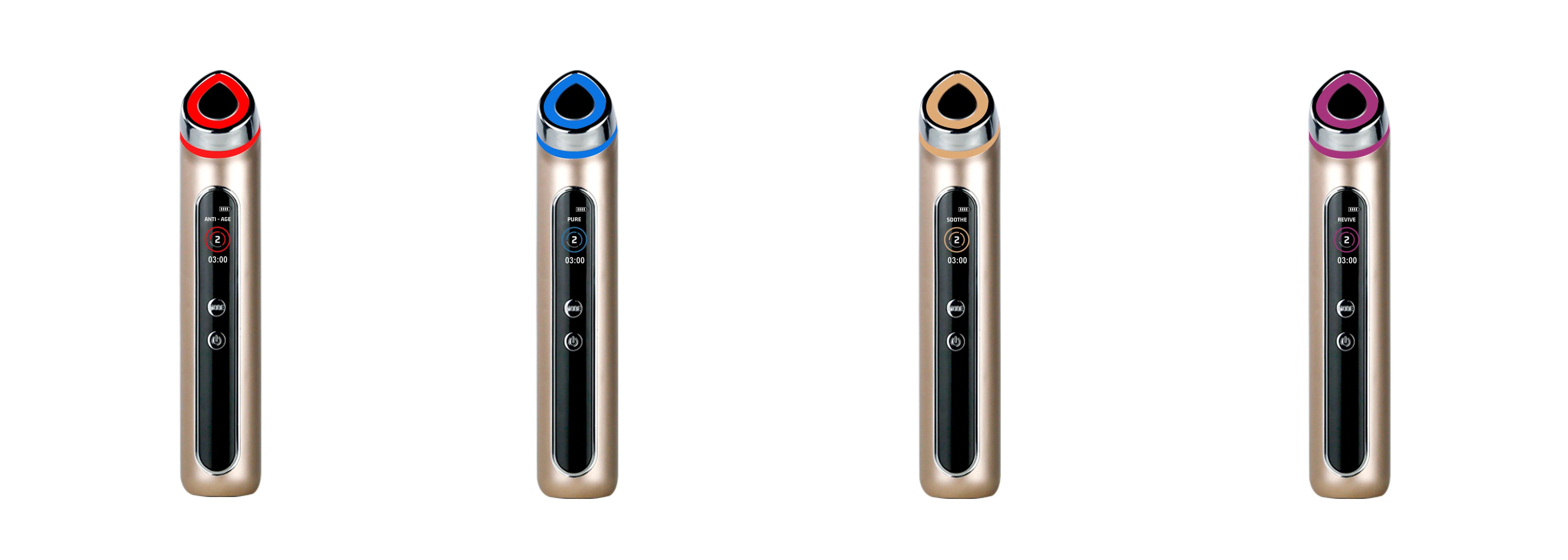 Age Booster Pro Microcurrent Facial Massager - Adjustable Handheld Beauty Equipment with EMS, Light Therapy, 4 Modes, 3 Levels, Waterproof Stainless Steel, Rechargeable Battery, Skin Tightening, Pore Refinement, Soothing Wrinkle Smoothers