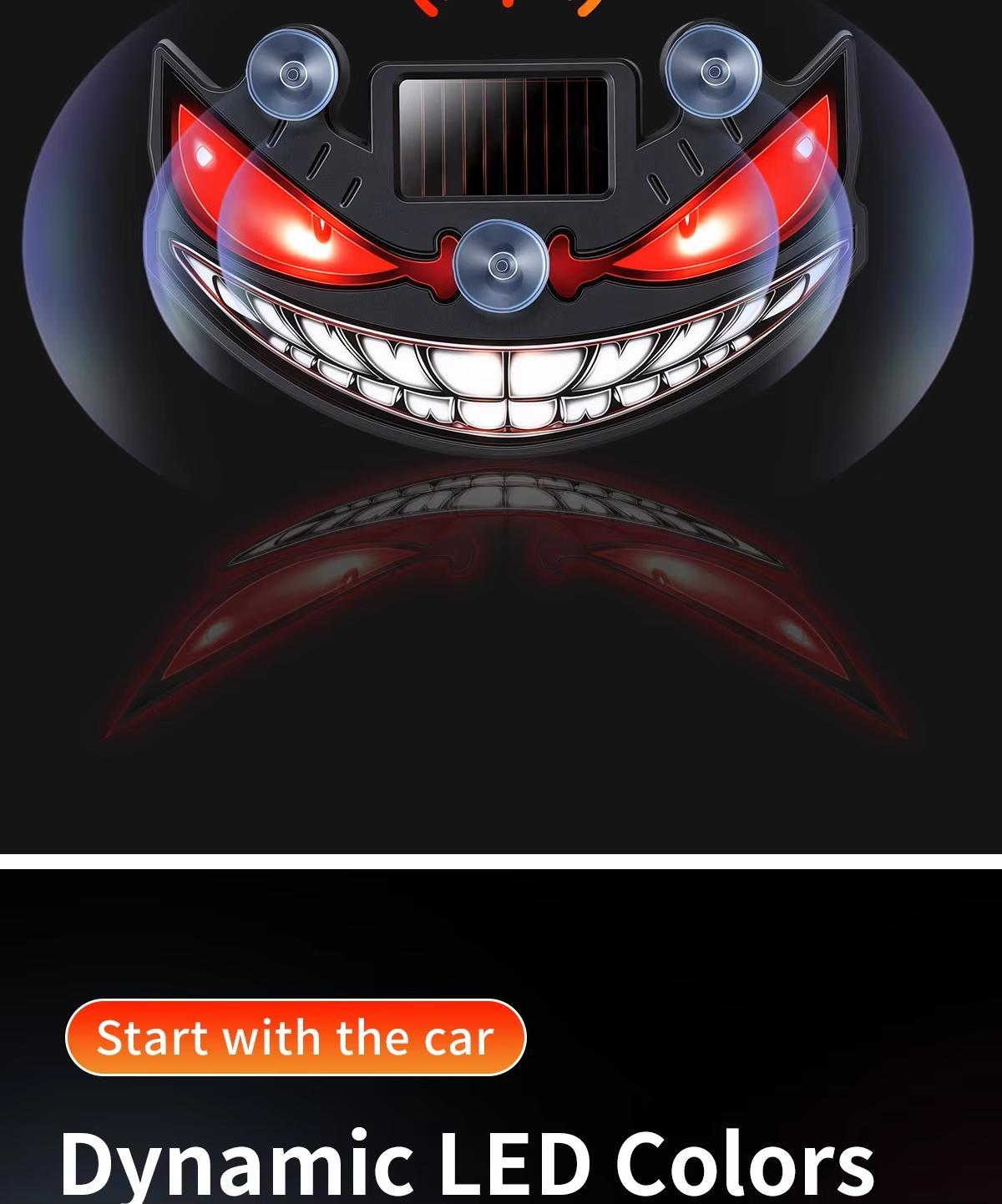 Dynamic Rear Window Windshield Devil Eye Light, Waterproof Solar Type-C Rechargeable Led Car Warning Ambient Night Light, Universal Wireless Suction Cup Mount Lamp, Cool Car Vehicle Accessory Stuff for Side Glass Decoration Halloween Gift, Accessories Dynamic Rear Window Windshield Devil Eye Light, Waterproof Solar Type-C Rechargeable Led Car Warning Ambient Night Light, Universal Wireless Suction Cup Mount Lamp, Cool Car Vehicle Accessory Stuff for Side Glass Decoration Halloween Gift, Accessories