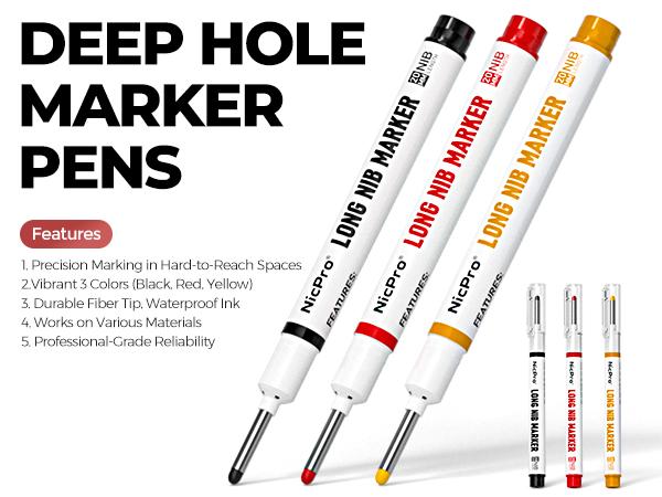 Nicpro 39 Pack Carpenter Pencil Set with Sharpener, Mechanical Carpenter Pencils with Refills, Deep Hole Long Nib Marker, Carbide Scribe Tool, Construction Pencils for Architect Woodworking -with Case, Art Supplies