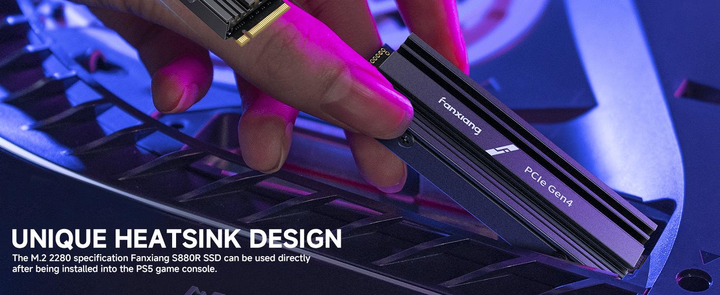 FANXIANG S880ER 4TB w/Heatsink M.2 SSD NVMe SSD PCIe Gen 4 Gaming SSD M.2 2280, Up to 7300MB/s