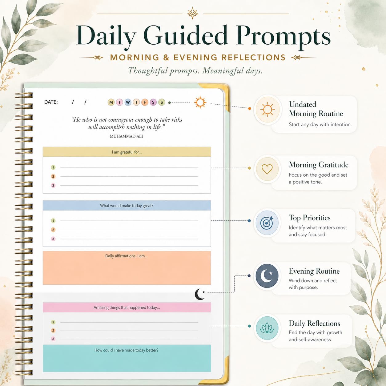 Gratitude Journal Hardcover,Colorful Layout Design for Women,Men,Teens, 5 Miunte Daily Gratitude Journal with Prompts for Happiness, Mindfulness & Reflection, Daily Affirmations Spiral Bindding Gratitude Journal Hardcover,Colorful Layout Design for Women,Men,Teens, 5 Miunte Daily Gratitude Journal with Prompts for Happiness, Mindfulness & Reflection, Daily Affirmations Spiral Bindding
