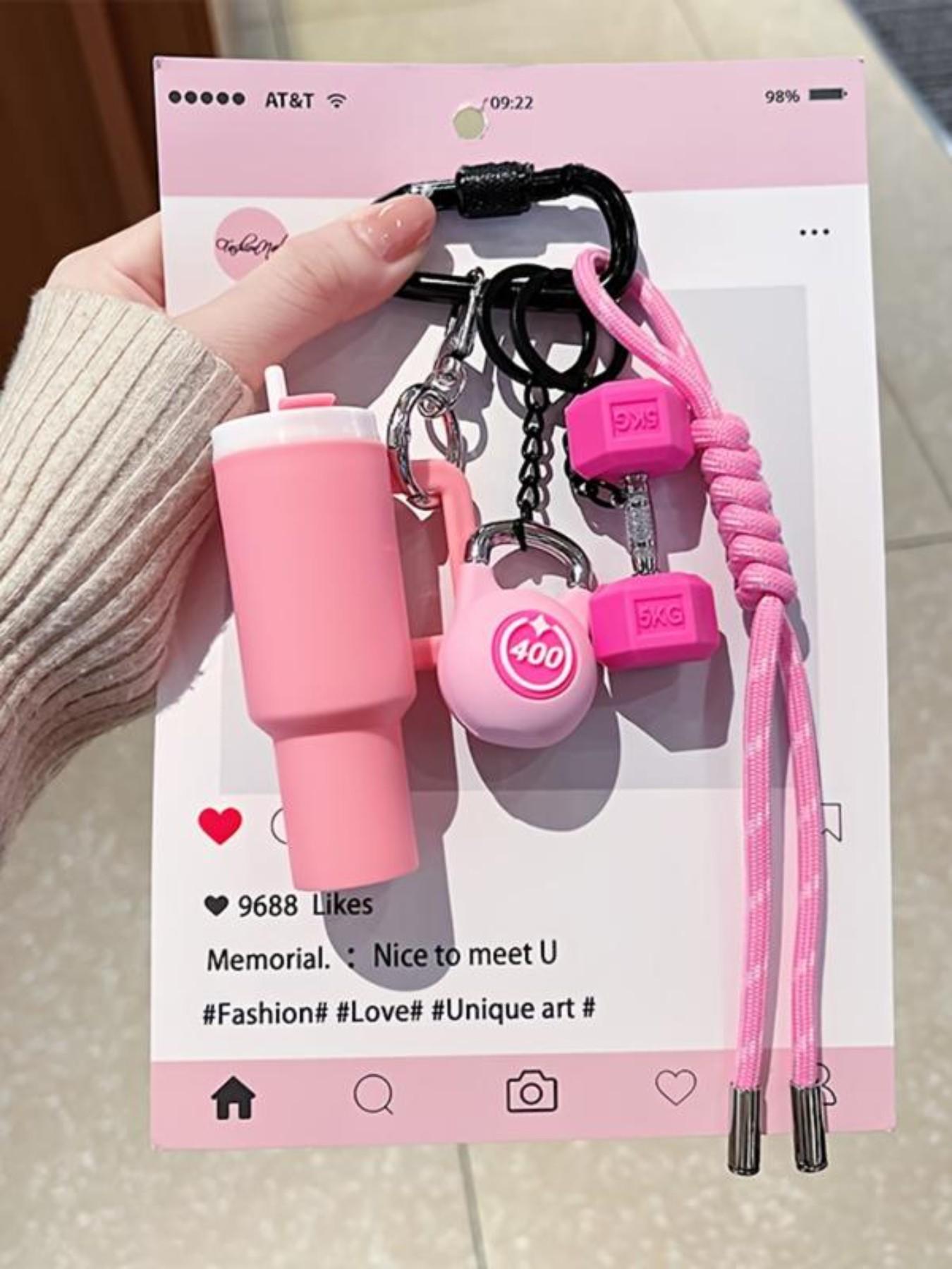 Creative Design Sports Water Bottle Series, Fitness Accessories, Fashion Keychain, Dumbbell Plate Weight Charm, Backpack Pendant, Perfect Gift for Men and Women