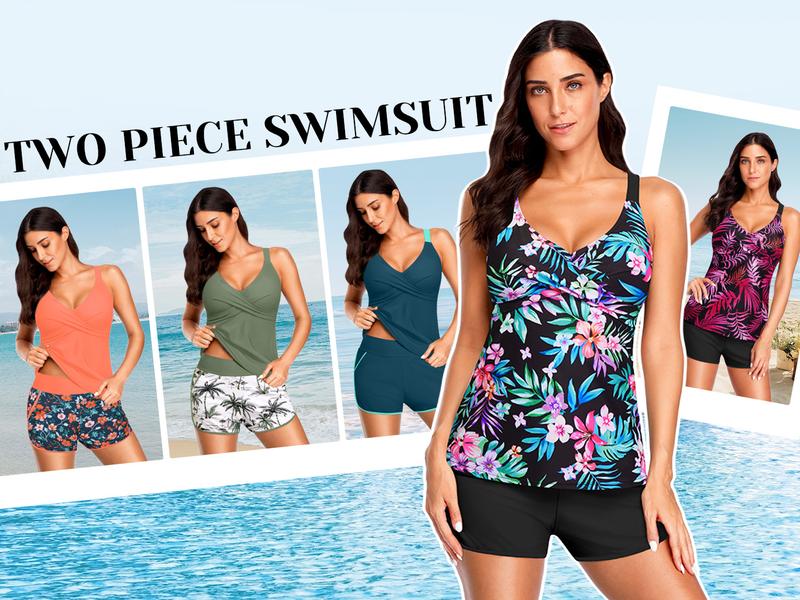 Aqua Eve Womens Tankini with Shorts - Two Piece Tummy Control Swimsuit Athletic Bathing Suit with Pockets 2026 Swimwear Aqua Eve Womens Tankini with Shorts - Two Piece Tummy Control Swimsuit Athletic Bathing Suit with Pockets 2026 Swimwear