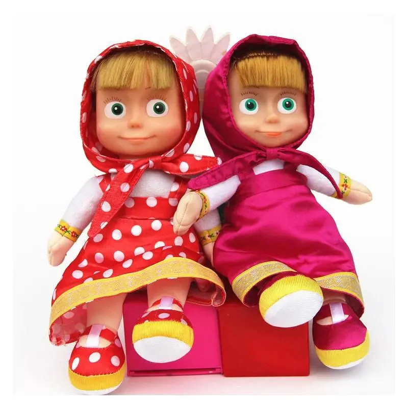 Classic Early Childhood Education  Cartoon Anime Peripheral Doll Masa  and Bear Bear Plush Toy with Music Toy*.