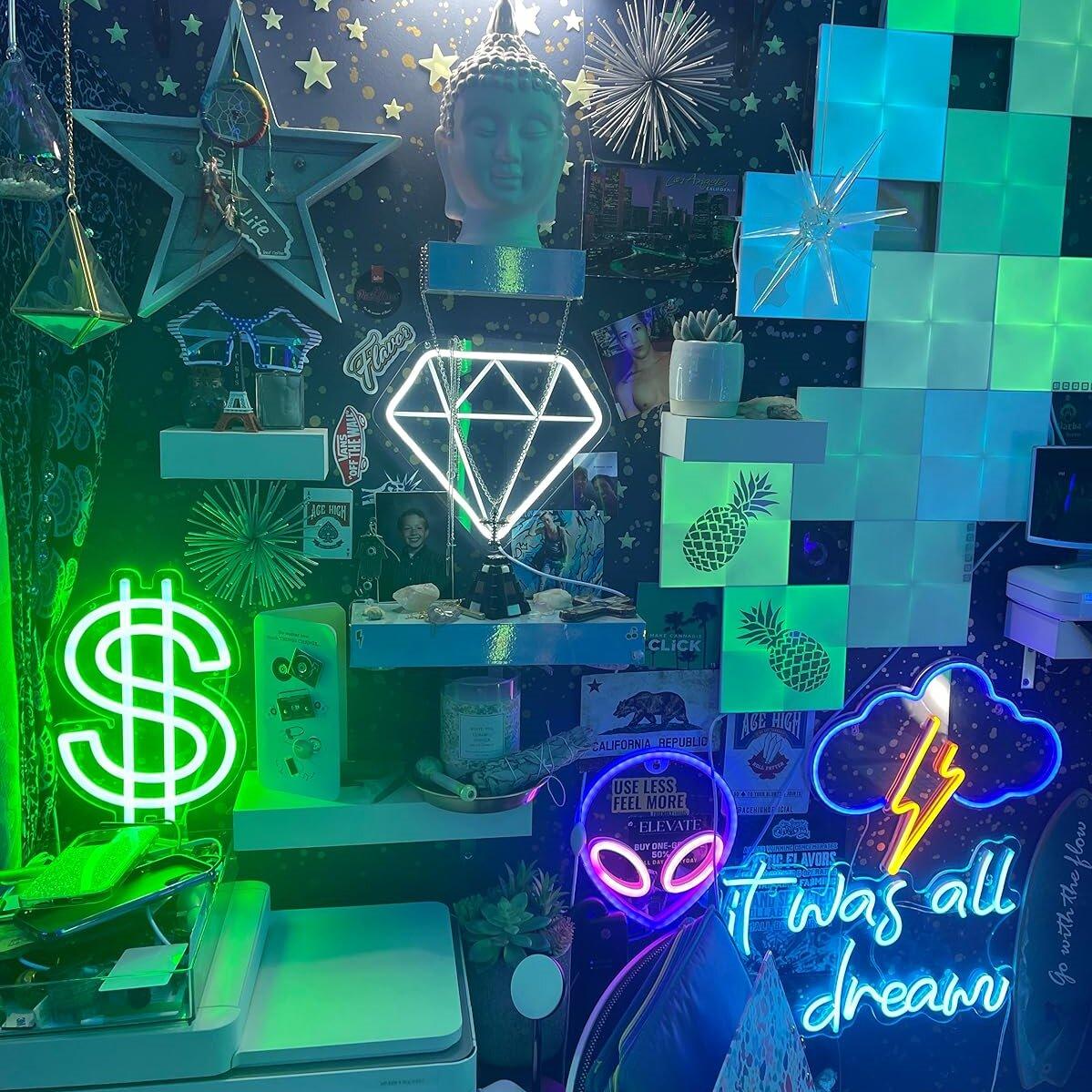 LED Neon Sign Money Adjustable USB Powered Wall Decor, Home Bedroom Game Room Business Bar Shop Office Decoration