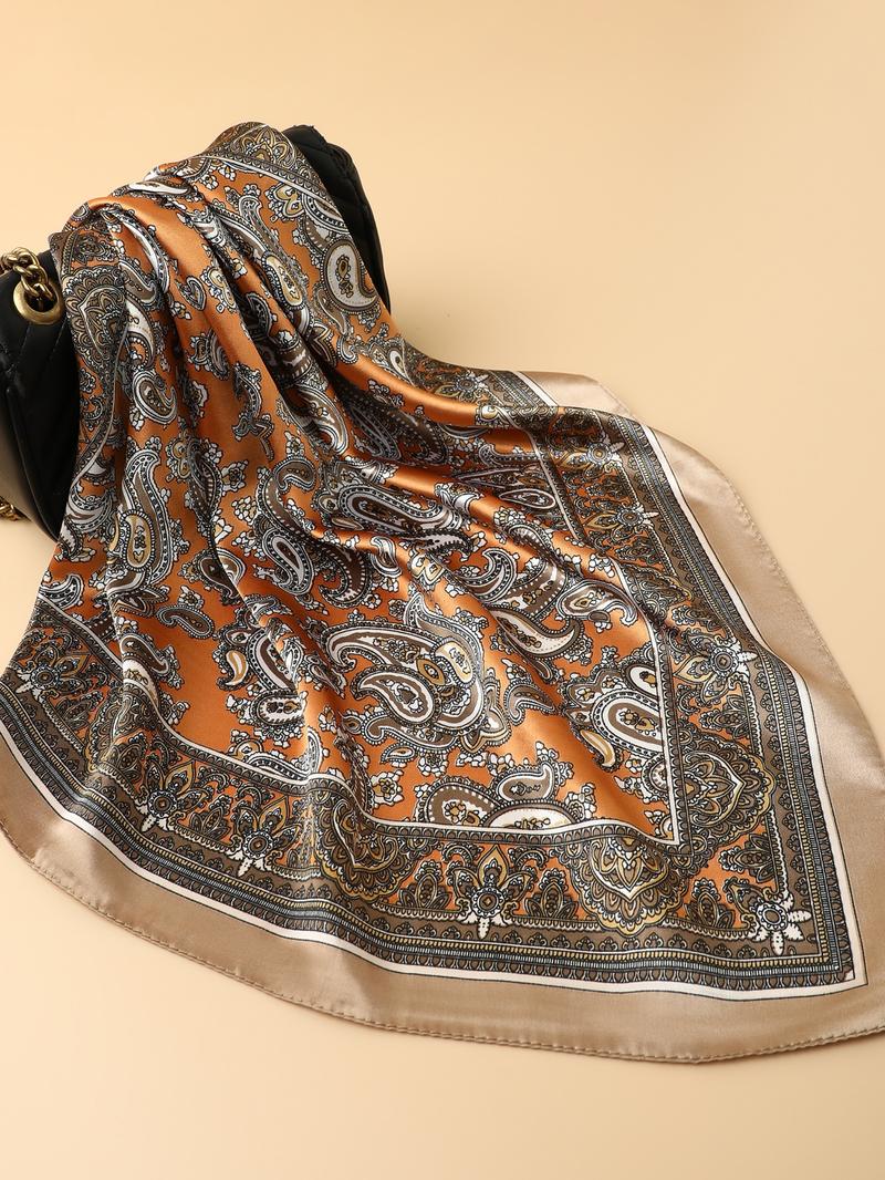 Paisley Print Bandana, Fashionable Lightweight Comfortable Scarf for Women & Men, Casual Versatile Accessories for Daily Wear, Fashion Hair Scarves