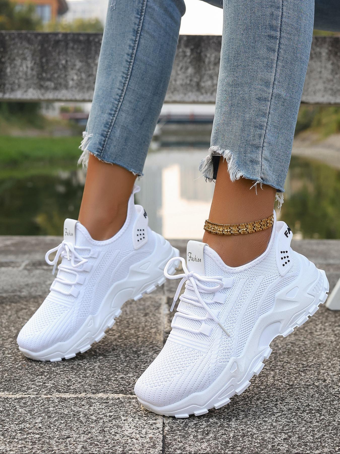 Women's Casual Low-Top Walking Shoes, Textile Upper, PVC Sole, Round Toe Design, All Season Comfortable Footwear, Lightweight Breathable Shoes