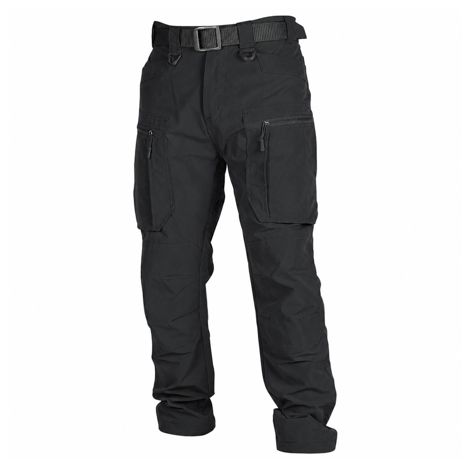 2-Pack Mens Lightweight Cargo Pants, Ripstop Tactical Pants with Large-Capacity Pockets, Wear-Resistant Fabric for Outdoor Hiking & Travel
