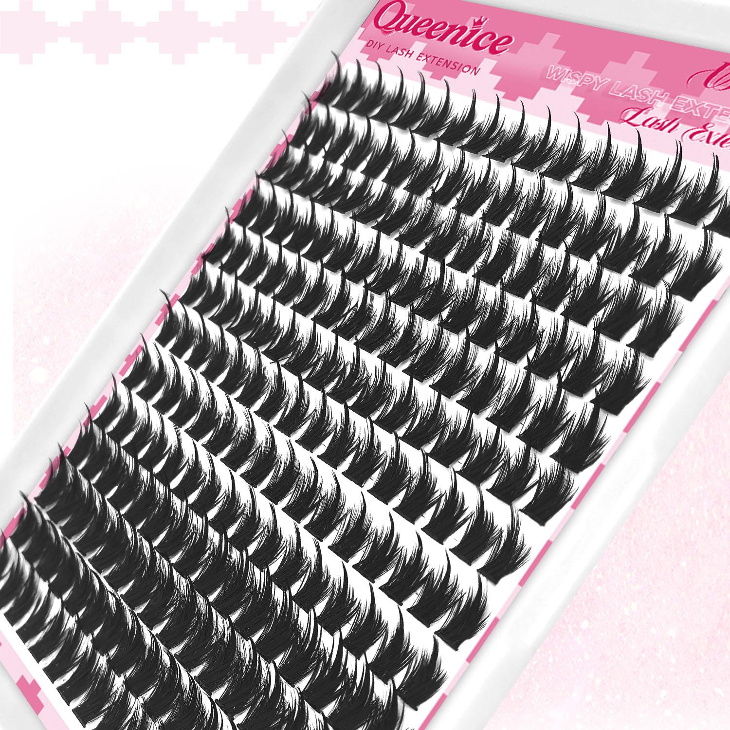 Lash Clusters with Spike Manga Wet Look Lash Clusters Kit Spiky Lash Extension Individual Lashes Cluster Eyelash Extensions Manga Lashes Clusters Wispy Eyelash Clusters