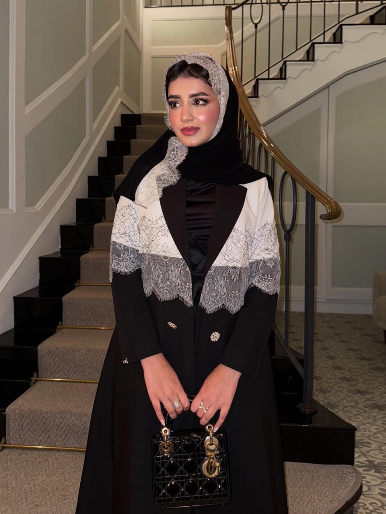 Elegant Block Lace Patchwork Loose Oversized Long Coat, Double Button Outerwear for Events, Commute and Office Style, High-End Women's Fashion Clothes