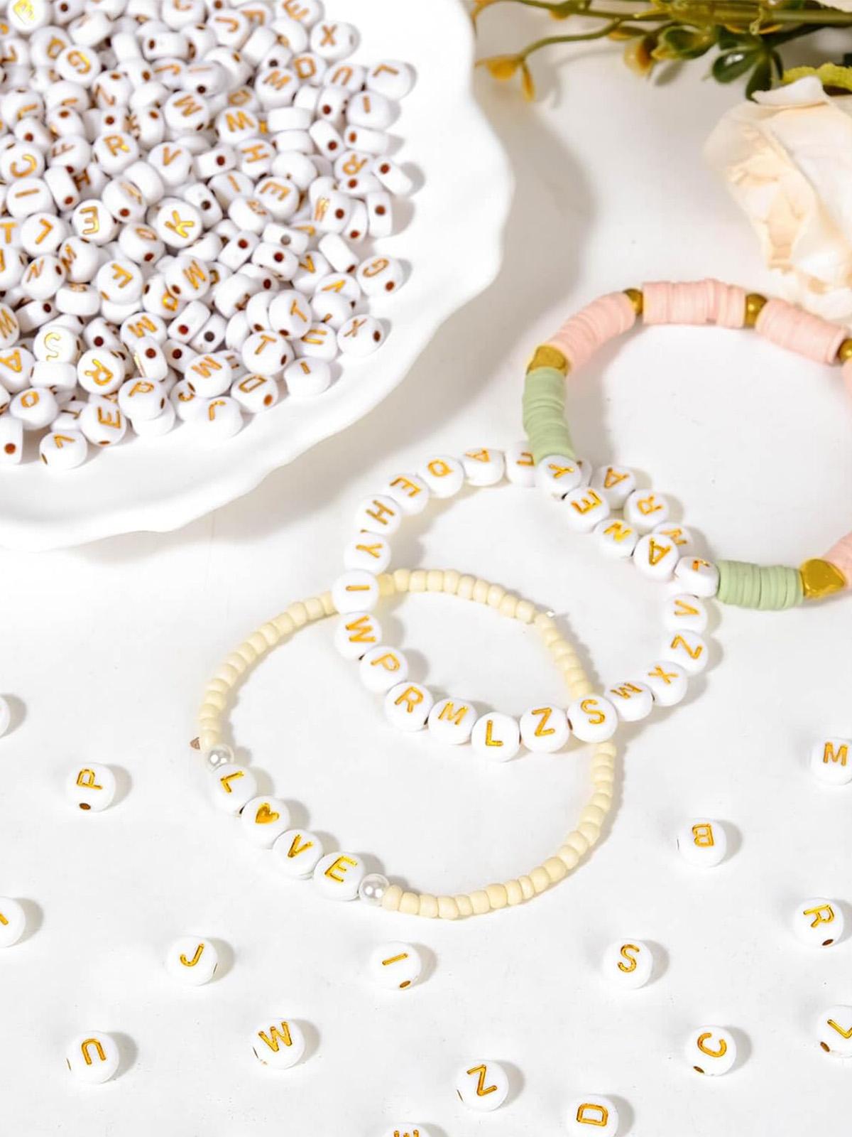 500 Acrylic Round 7mm Letter Beads Set, DIY Jewelry Making, Ideal for Bracelets, Holiday Gifts, Keychains, Craft Projects