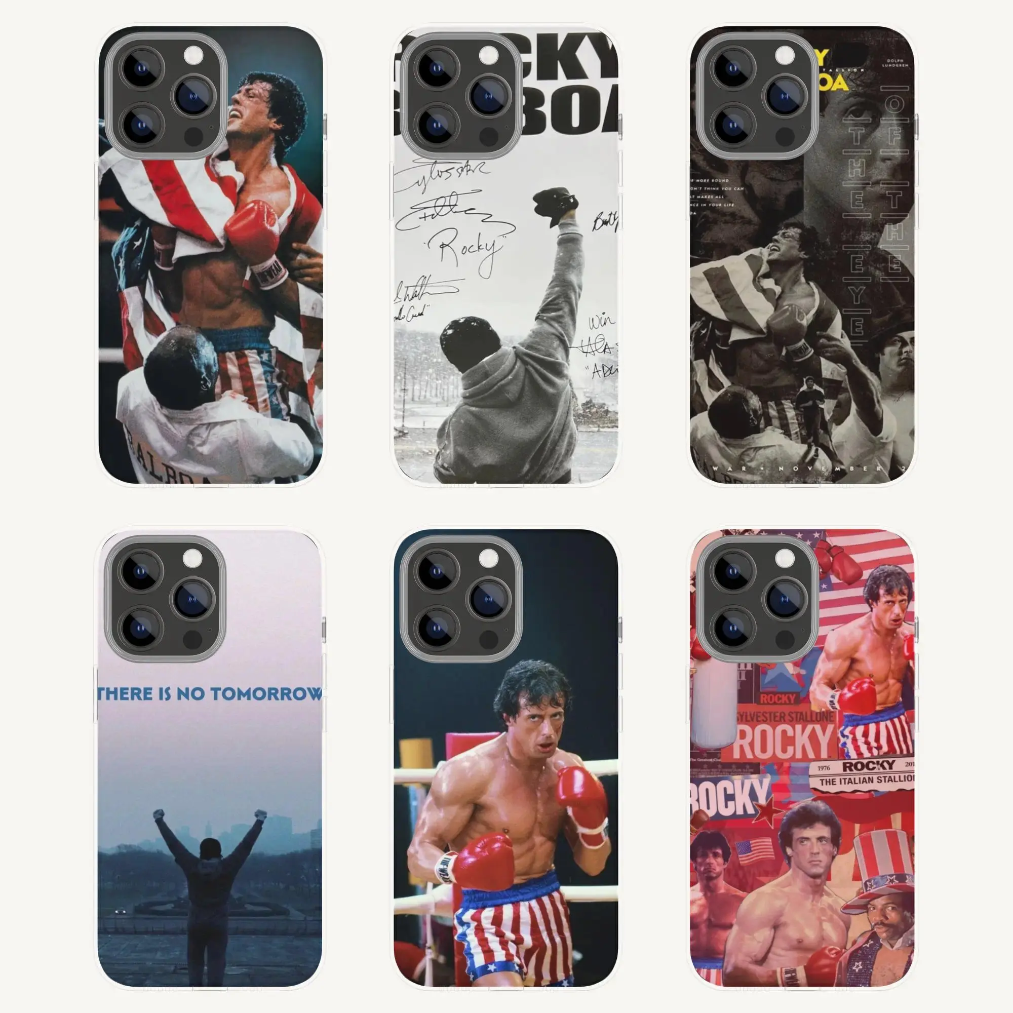 Rocky Boxing Phone Case Suitable for iPhone 17-11 Pro Max/Plus and  Samsung Galaxy S23-25, Retro Fighter Movie Cover, Champion Sports Aesthetic Case, Inspirational Fan Gift for Him