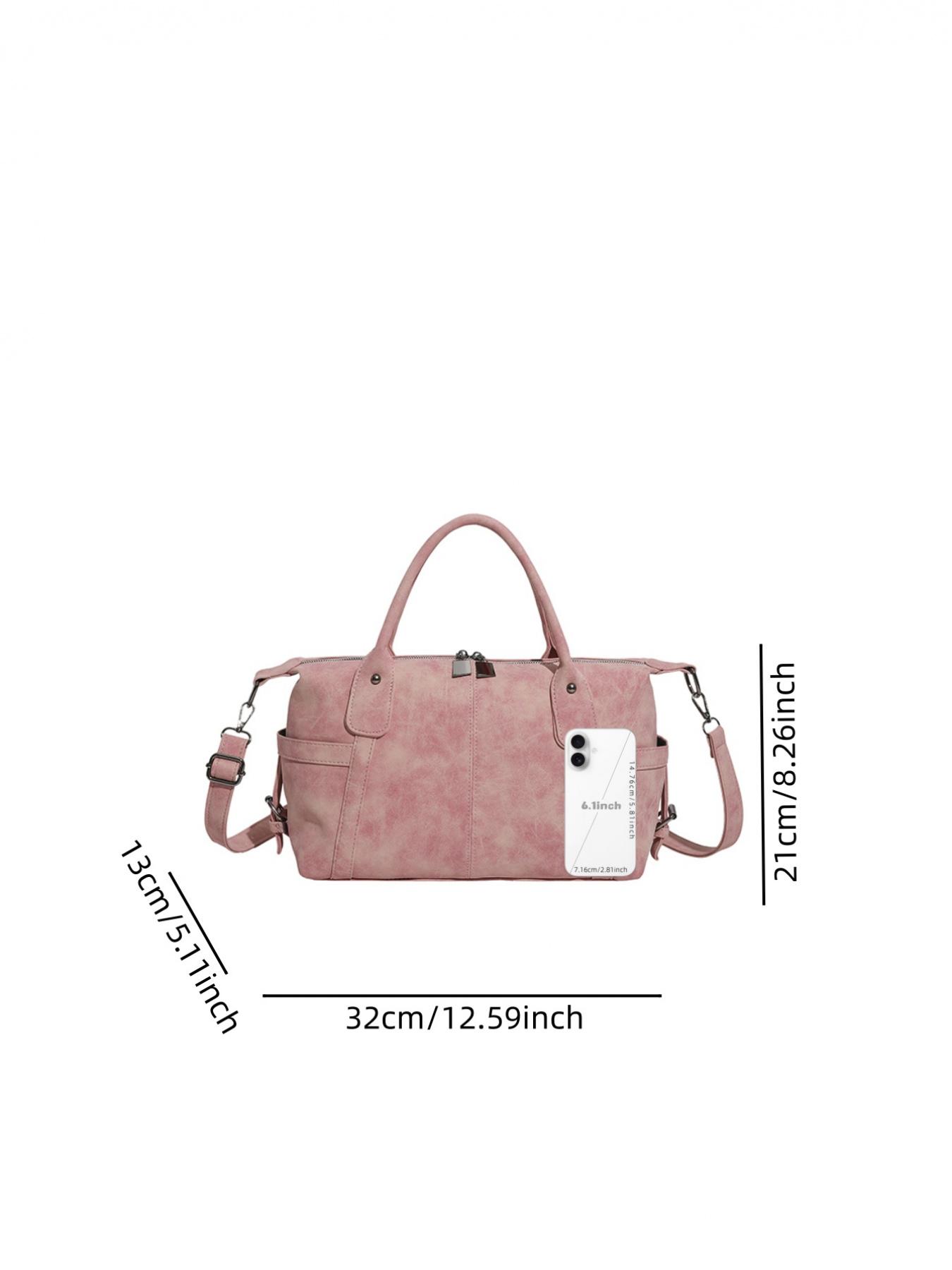 This vintage-style leather handbag is a large-capacity crossbody, shoulder bag, Pu Tote Satchel suitable for commuting, shopping, short trips, work, and everyday accessories. Available in multiple colors, it's versatile and easy to match.