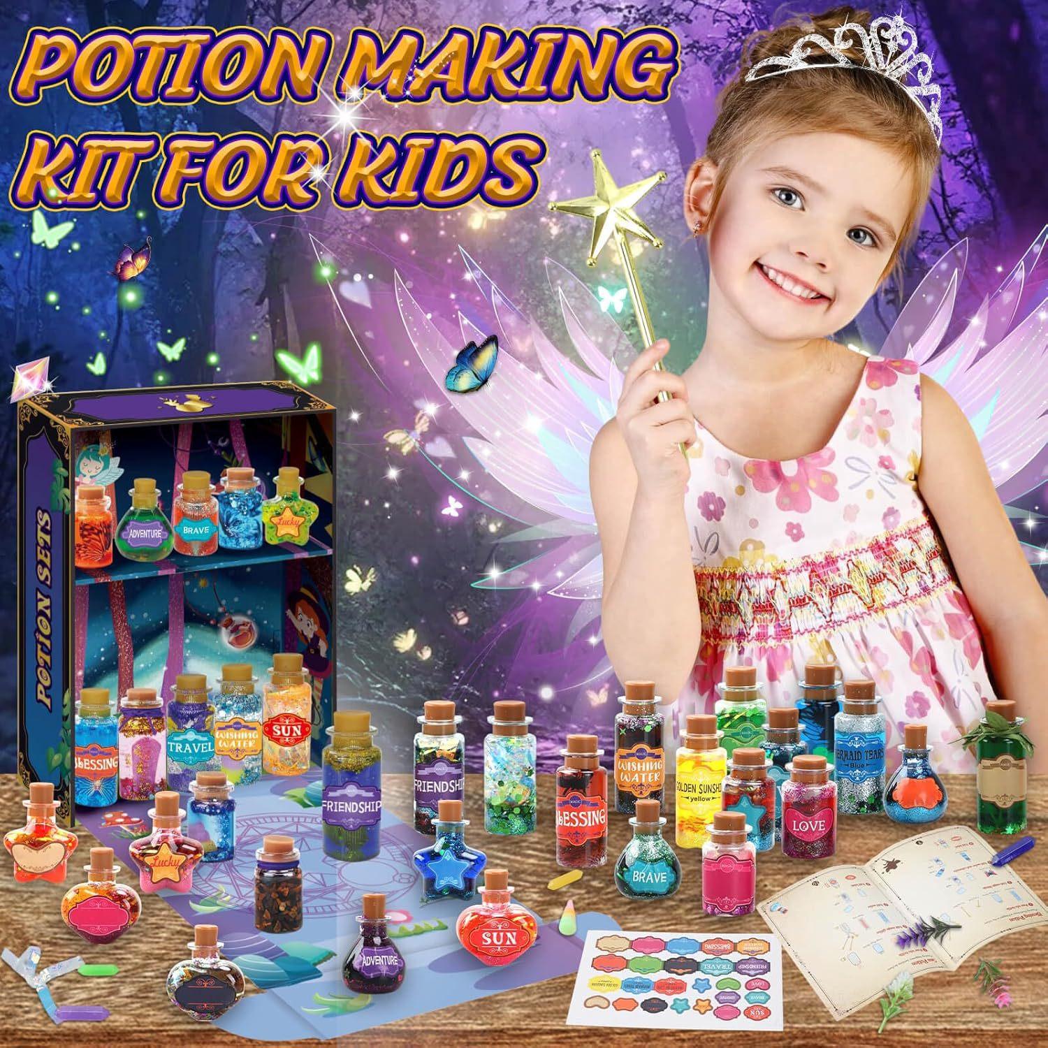 Enchanting Fairy Potion Kit, New Magic Potion Craft Set, Kids Glowing Potion Art Supplies, Includes Bottles, Perfect Gift for Boys & Girls over 6