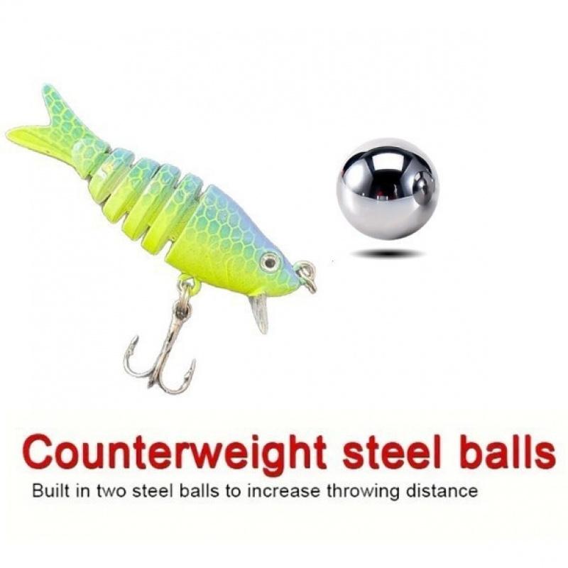 Ultra-Light 2.5g Minnow Lure | 6-Joint Swimbait for Bass | 3D Lifelike Eyes ABS Bait with Sharp High-Pitched Hooks