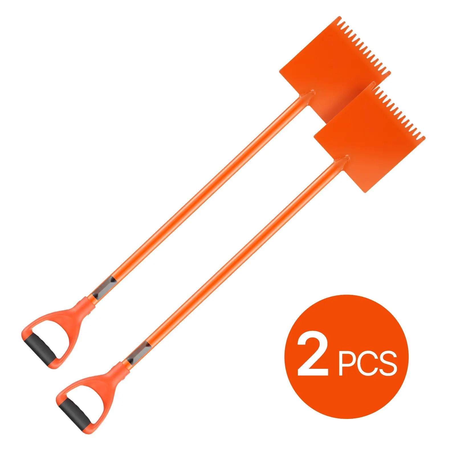 Shingle Shovel 2-Pack With D-Grip Handle Roof Ripper, Steel Lightweight Orange Roofing Tool Set For Shingle Removal And Debris Cleanup, Durable Construction, Easy Grip, Ideal For Home And Construction Projects