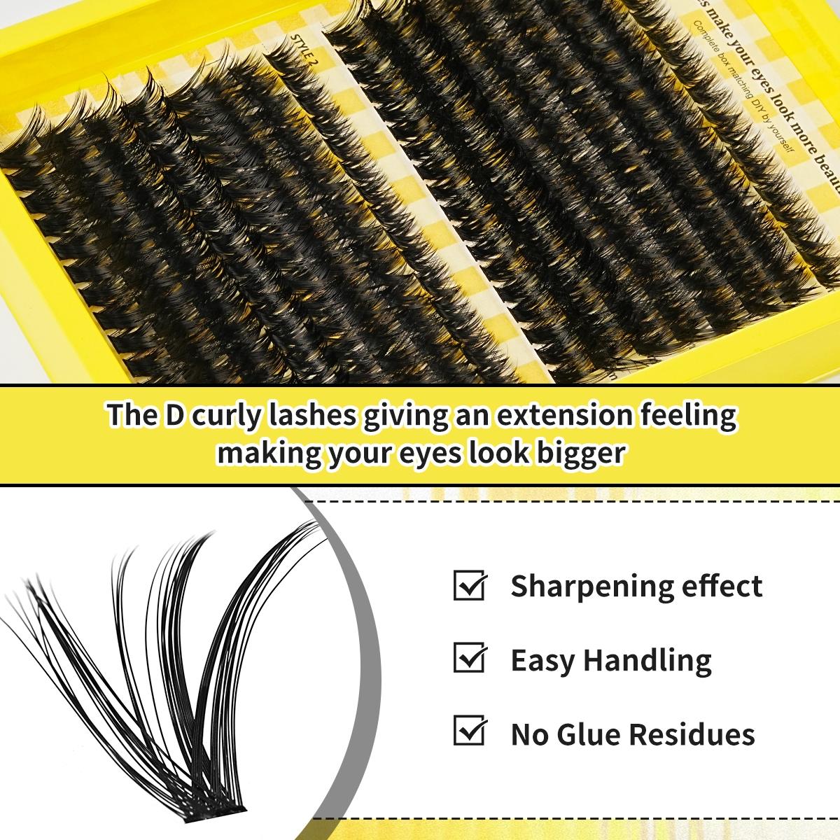 Cluster False Eyelashes, Soft Fluffy Imitation Mink Fur Material, Fashion Versatile Natural Cross Design, DIY Attachment Suitable for All Styles