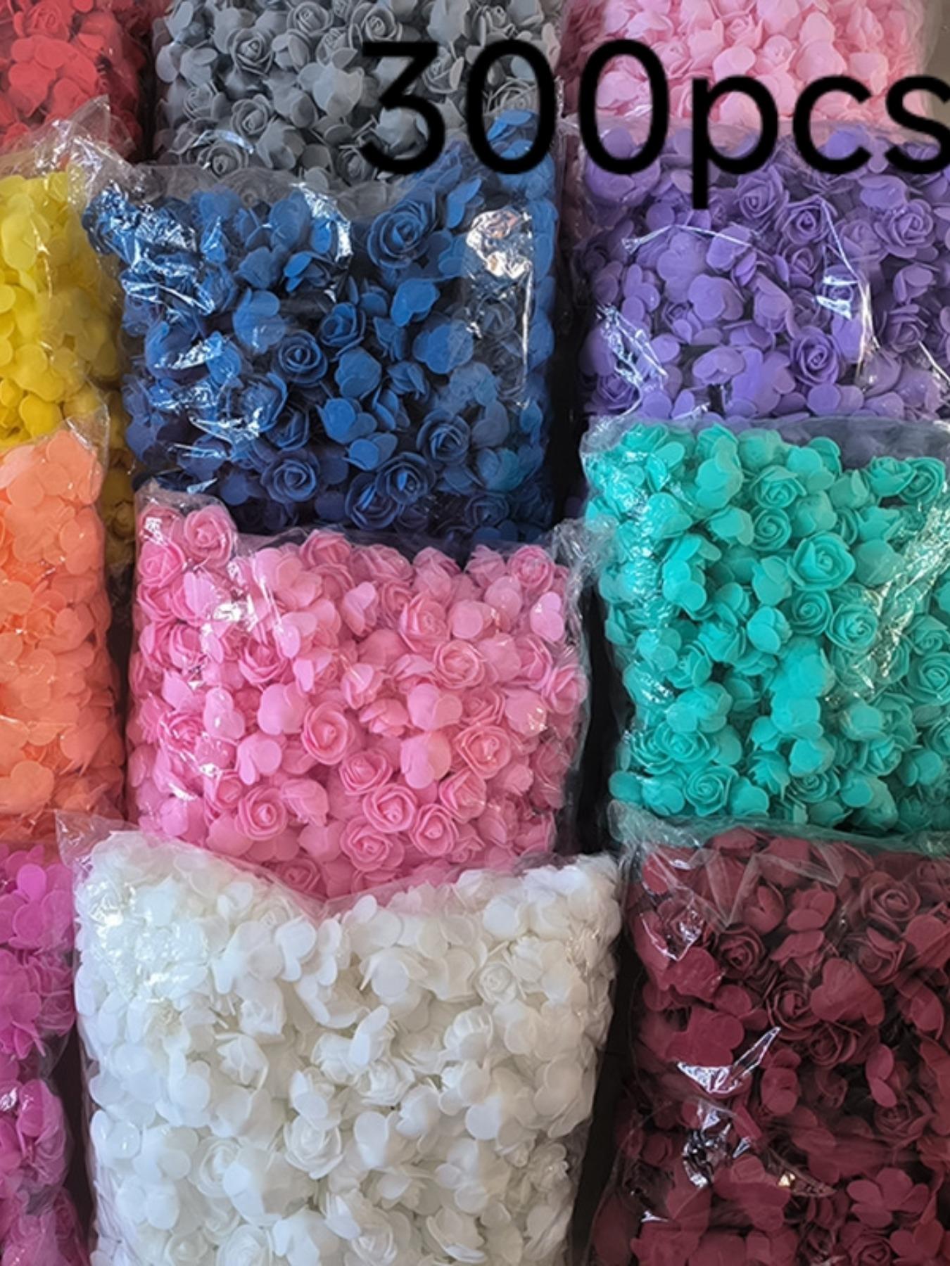 300pcs Foam Flowers, Realistic Rose DIY Bear Craft Supplies, Pe Foam Flower Heads, Ideal for Crafts and Decorations