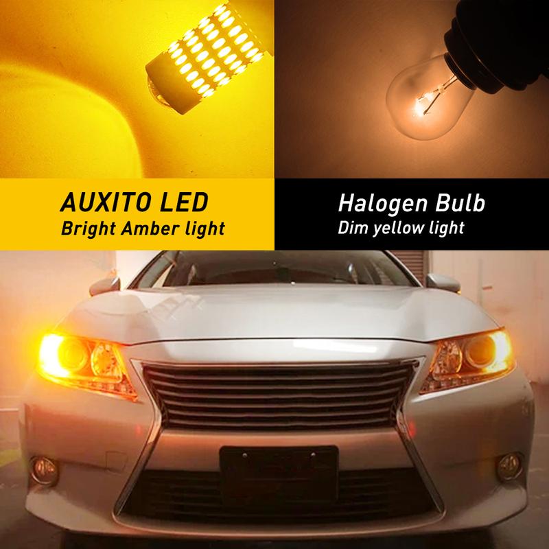 AUXITO 3157 LED Bulbs Reverse Lights, 102-SMD Chipsets 500% Brighter 3056 3156 3057 4157 LED Bulbs with Projector for Reverse Back Up Lights Tail Brake Signal Parking Lights, 6000K White