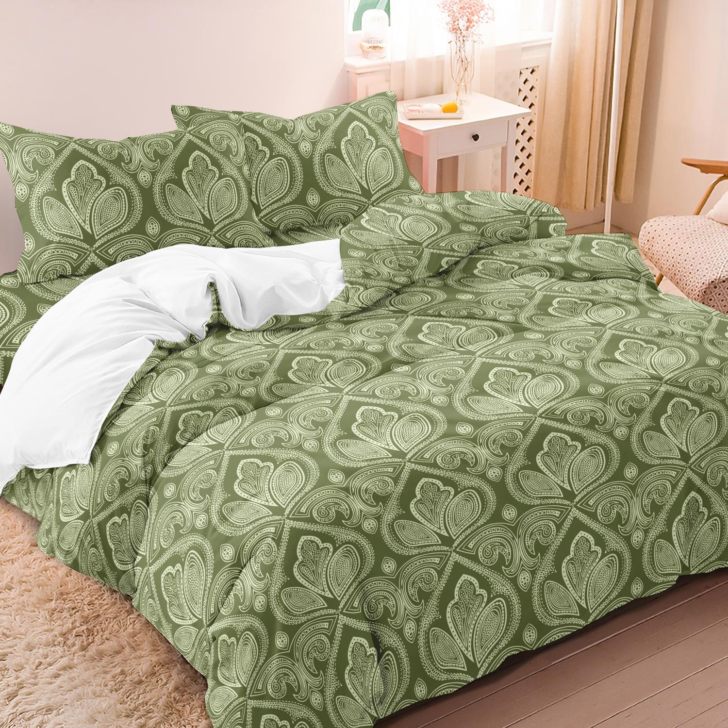 Mandala Floral Pattern Decorative Duvet Cover Set, 3 Counts/set Including 1 Duvet Cover & 2 Pillowcase without Filler, Soft Comfortable for Home Bedroom