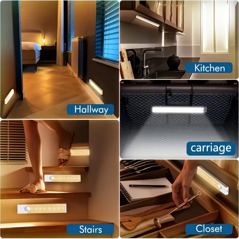 Fashion Motion Sensor Light, Rechargeable Closet Lighting, LED Motion Sensor Closet Lamp, USB Rechargeable LED Strip, Home Decor