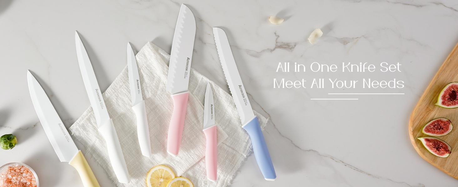 Astercook Pink Knife Set, 14-Piece Kitchen Knives with Self-Sharpening Block, Dishwasher Safe, Steak Knives Included – Valentine’s Day Gift for Her Steel Astercook Pink Knife Set, 14-Piece Kitchen Knives with Self-Sharpening Block, Dishwasher Safe, Steak Knives Included – Valentine’s Day Gift for Her Steel