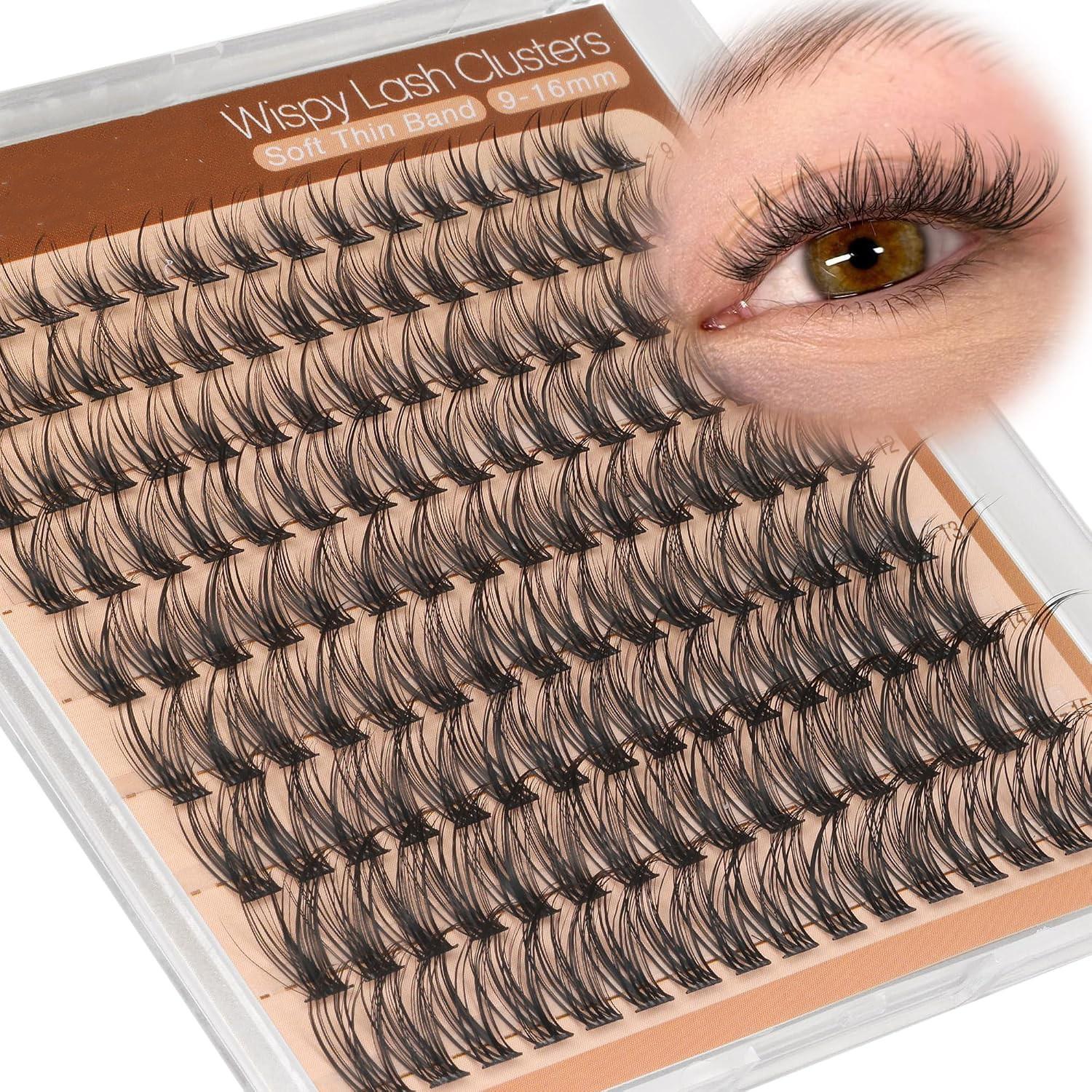 Comic Fine Curl Beauty Eyelash Clusters, Natural Fluffy Soft, 9-16mm Mixed Lightweight DIY Lashes, Suitable for Daily and Cat Eye Makeup