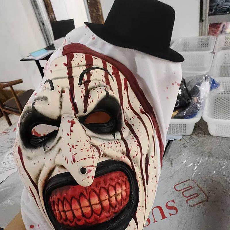 Terrifier Art the Clown Female Costume Full Set - Polyester Horror Cosplay Jumpsuit/Dress with Gloves, Black and White Halloween Party Outfit for Women, Size S with Mask, Accessories, Killer Clowns