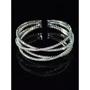 Rhinestone Decor Cuff Bangle