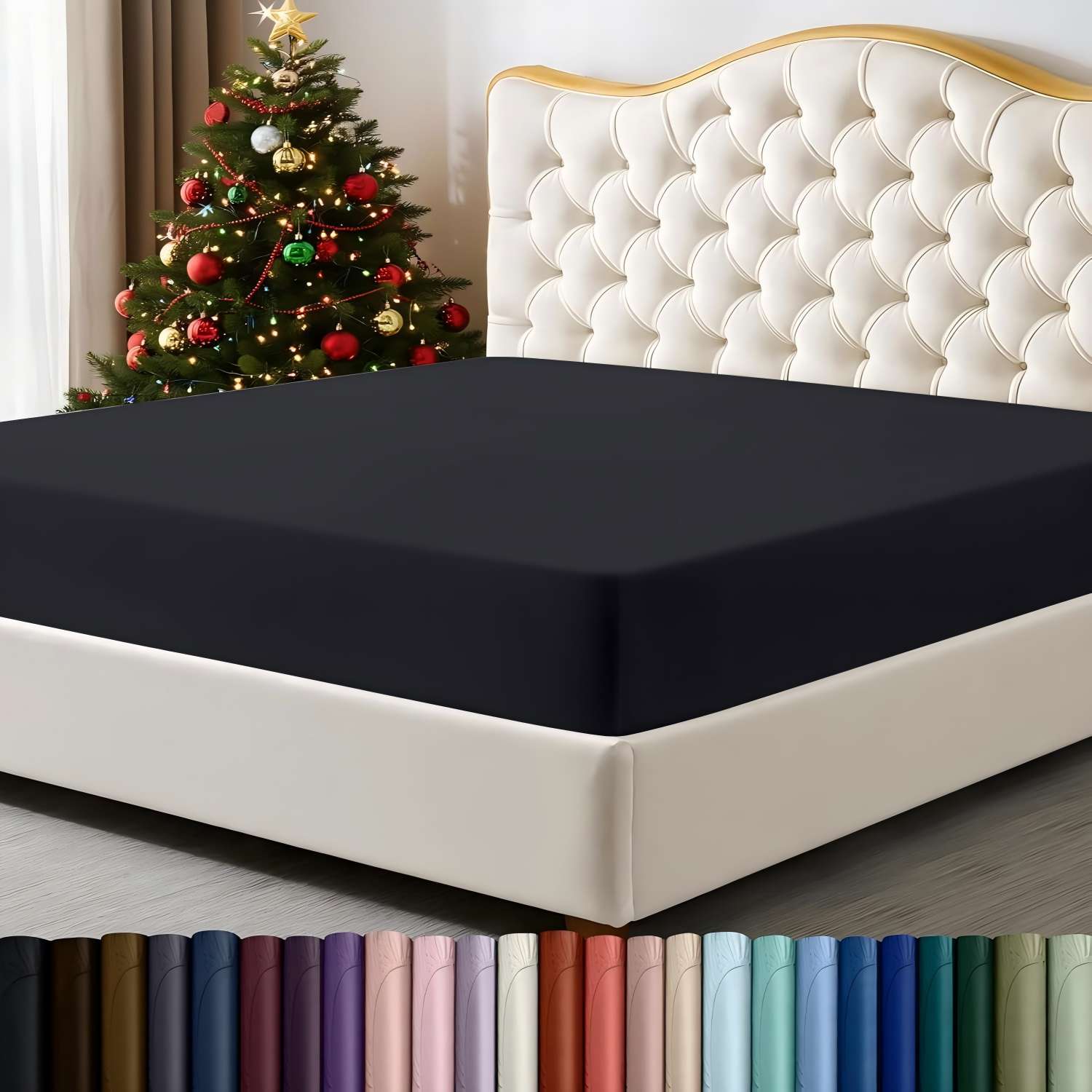 3pc Solid Color Fitted Sheet Set, Bed Sheet Sets, with 10inch deep pockets, available in single, double, and king sizes, perfect for bedrooms, guest rooms, dormitories, and hotels