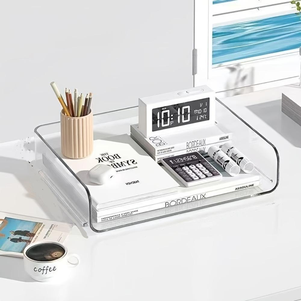 Transparent stackable file organizer - folder desktop organizer, essential for multi-scene file organization in offices and homes