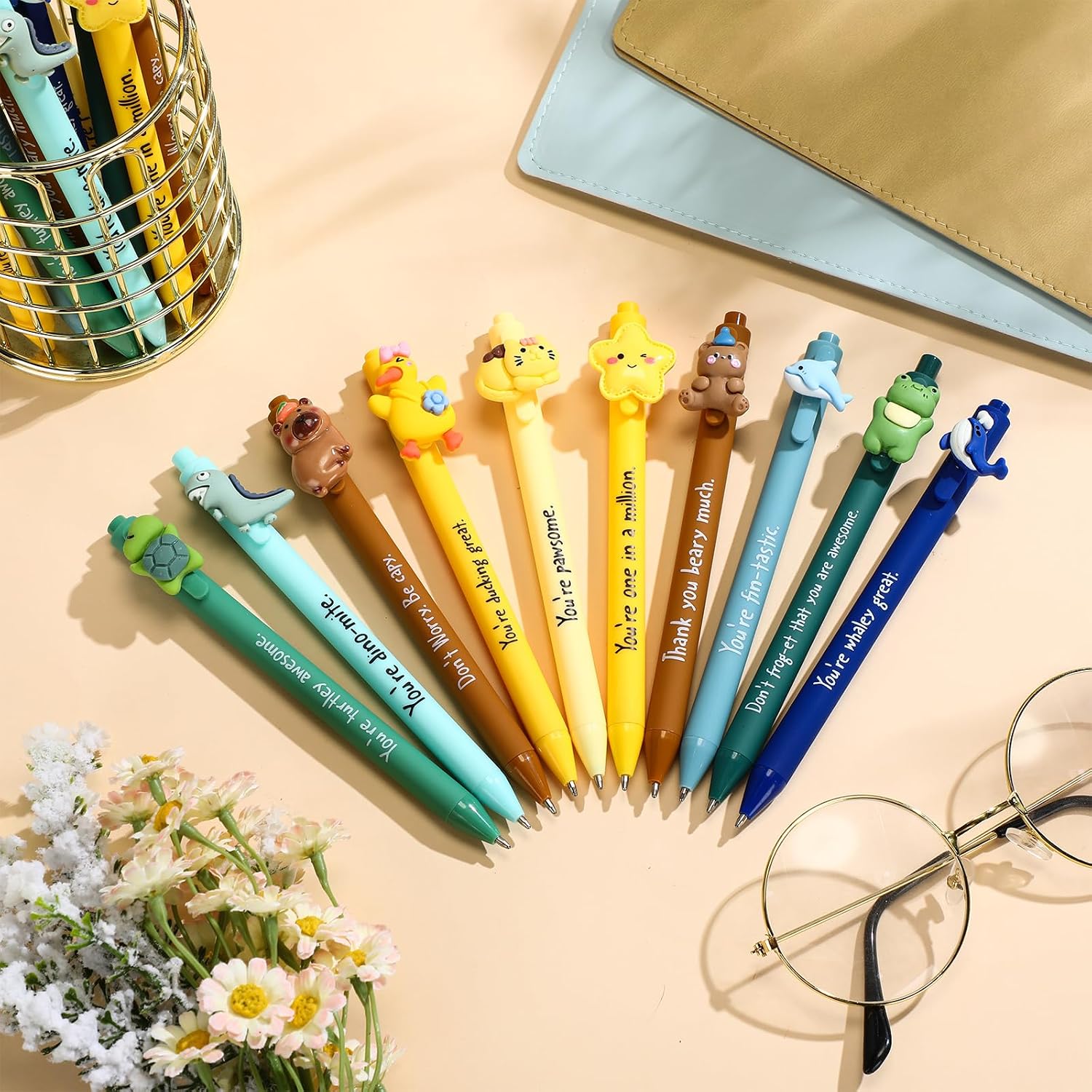 10 count Inspirational Pens  to School  Funny Motivational Ballpoint Pens Employee Appreciation  Positive Affirmation Pen for Students Teacher Nurse Coworkers Team Staff ()