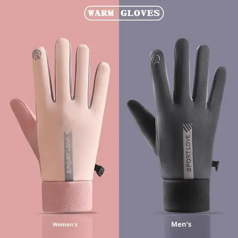 BIGWIG Women's Winter Warm Fleece-Lined Touchscreen Gloves, Waterproof Touchscreen Gloves with Fingertips, Non-Slip, Cold-Proof, and Windproof Gloves, Warm Sports Gloves, Suitable for Outdoor Running, Cycling, and Skiing