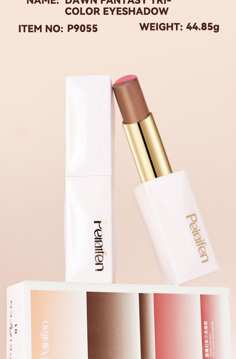 3-Color Shimmer Eyeshadow Stick - Easy Apply, Long Lasting for Natural Eye Looks