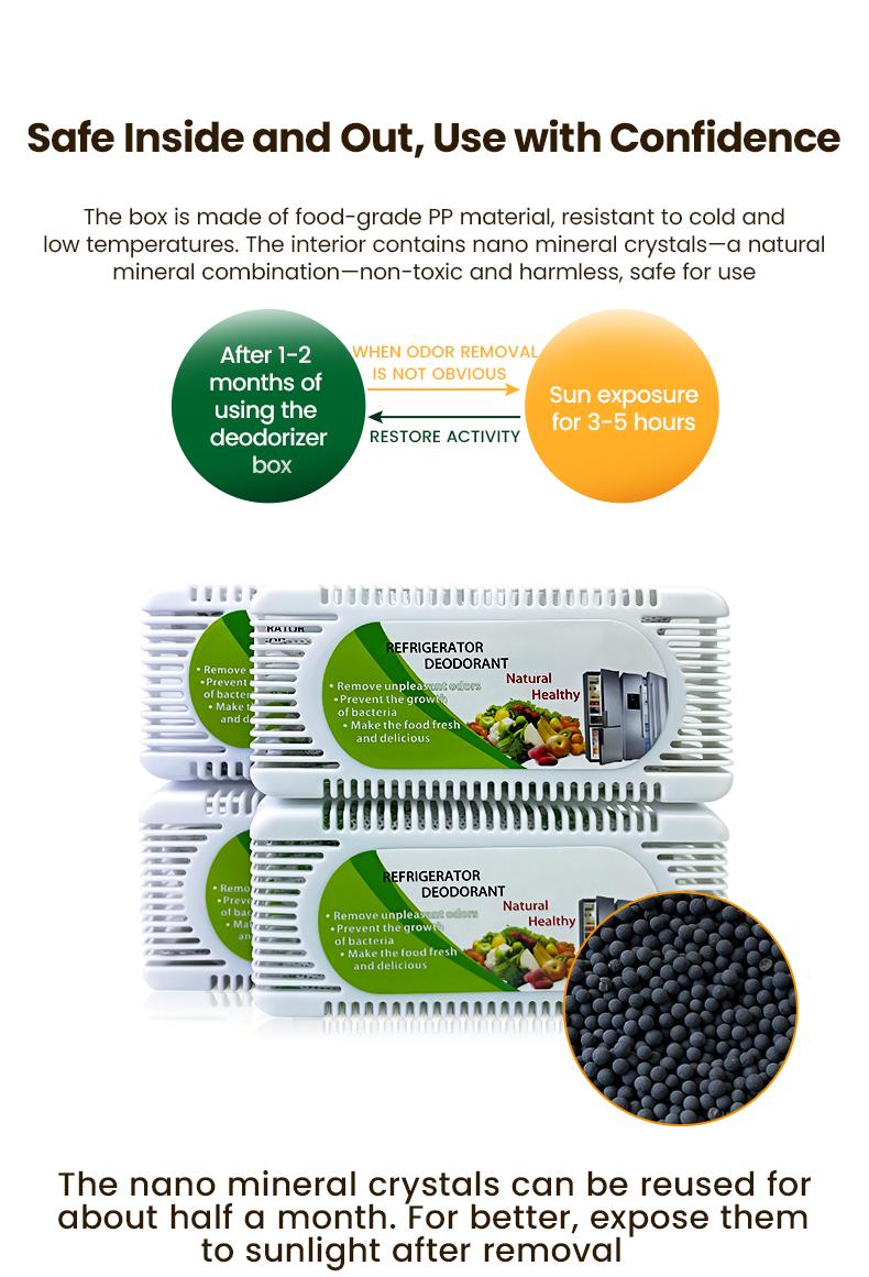 Reusable Fridge and Freezer Deodorizer Unscented Activated Carbon Formula Eliminates Odors Absorbs Moisture Ideal for Refrigerators Freezers Coolers Closets and Trash Can Long-Lasting Performance Universal Fit Extended Food Freshness