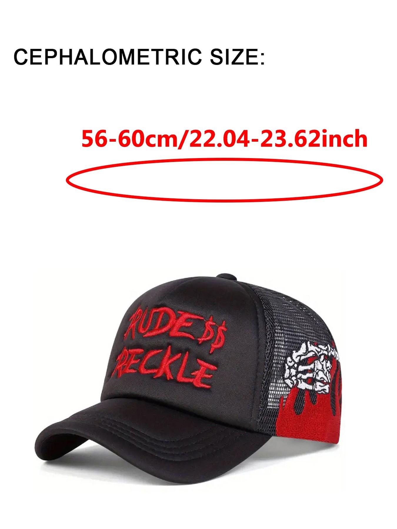 2026 New Personalized Creative Baseball Hat RUDE Hand Skull Embroidered Breathable Mesh Hat Street Fashion Hip Hop Skateboarding Hat Outdoor Leisure Sports Sunshade Hat Daily Commuting Decorative Hat Male Female Same Style