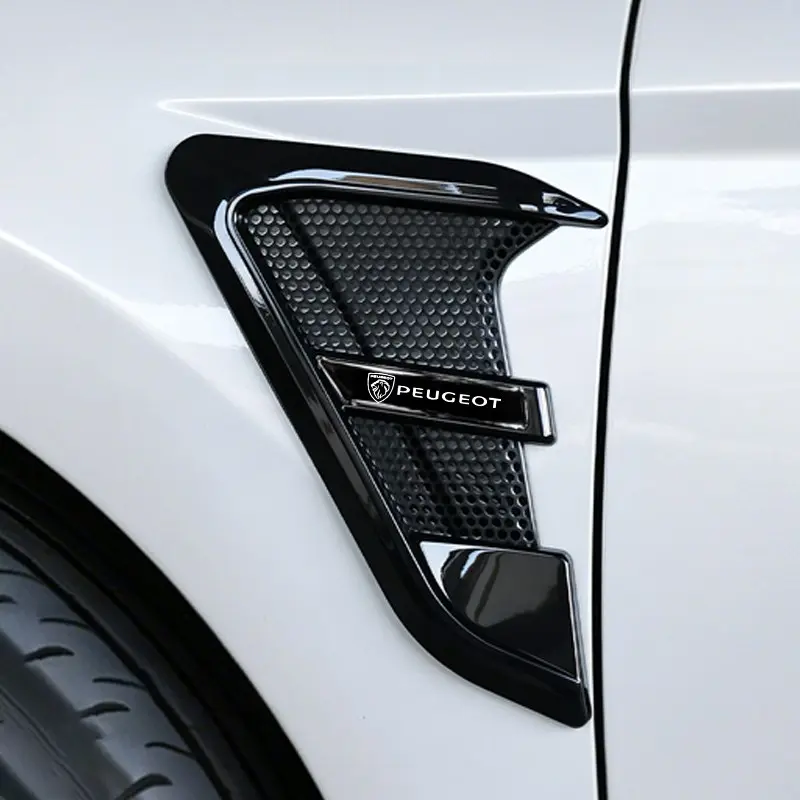 Carbon Fibre Car Emblems Side Flank Fender Stickers, Modified Stickers for Peugeot Models, Durable and Stylish Vehicle Accessories
