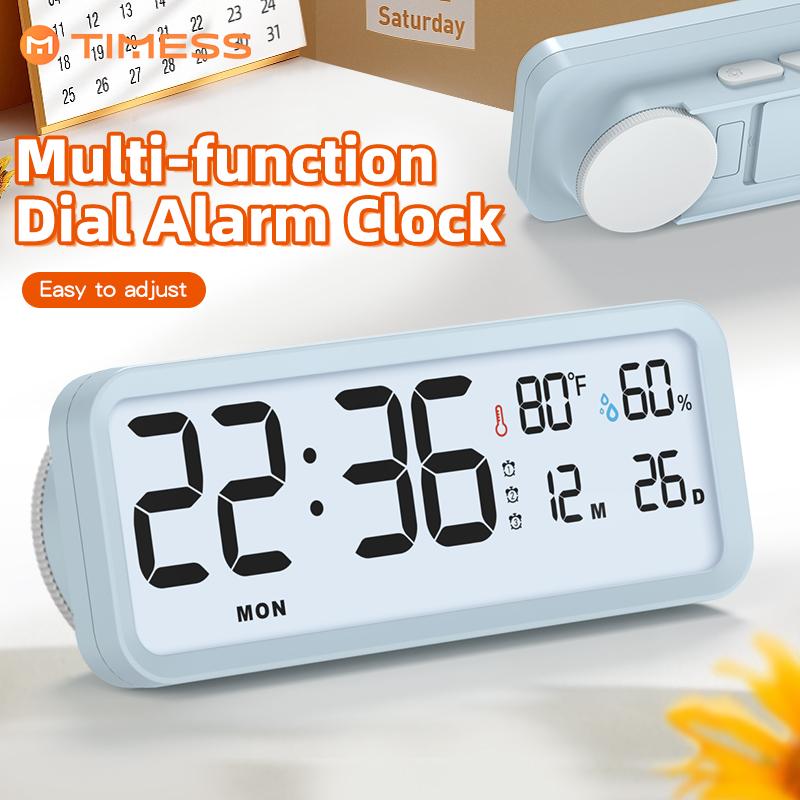 TIMESS Visual Timer Alarm Clock, LED Large Screen Display, Easy-to-use Rotary Knob, Silent Movement, Battery Powered, Backlit Display, Count Up and Count Down, Bedroom, Office, Modern Desktop Home Decor, Holiday Gift